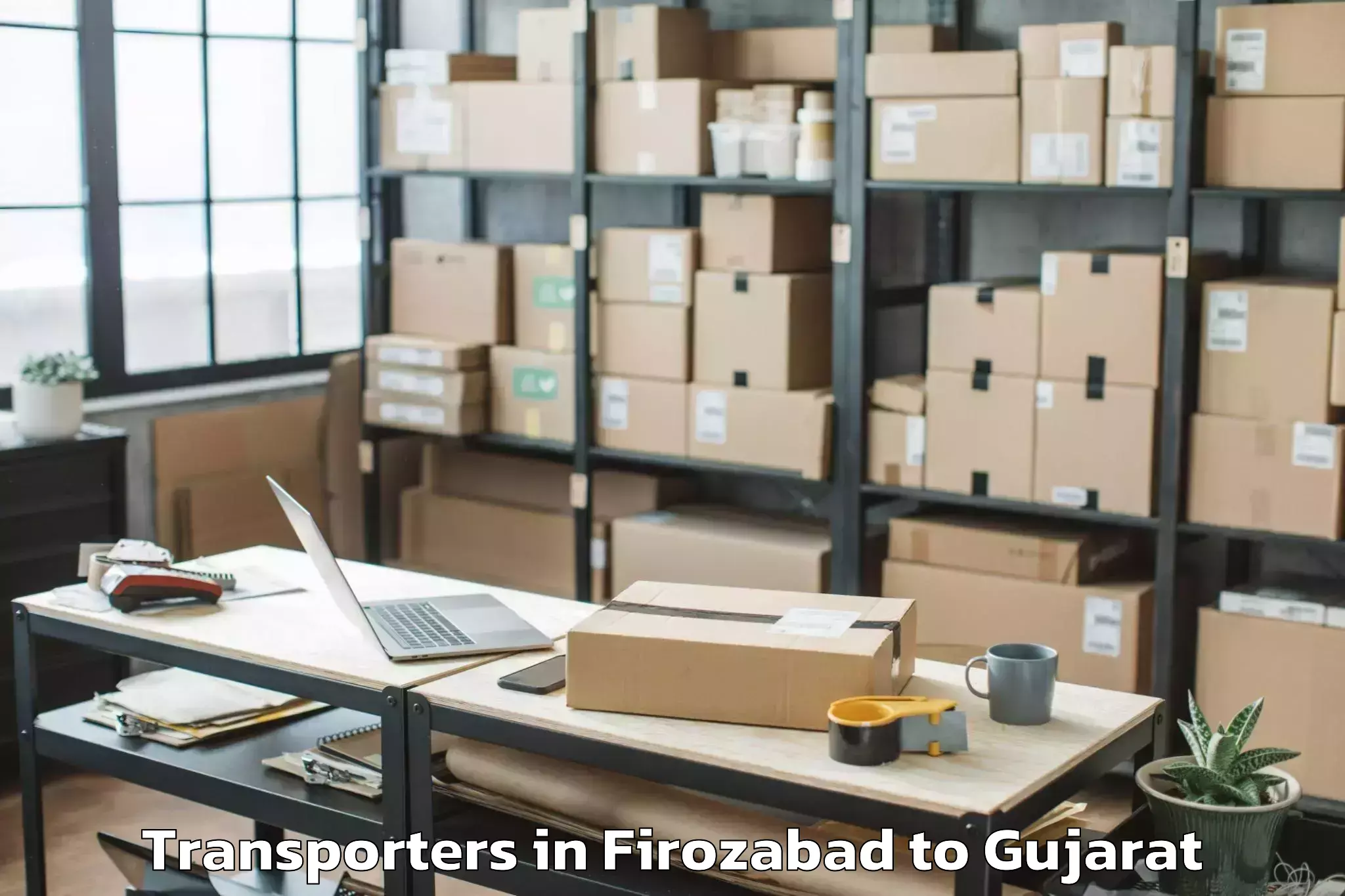 Top Firozabad to Gujarat Technological Universi Transporters Available